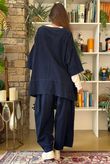 Lock Needlecord Panel Dip Side Top Navy